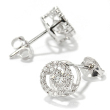 Fashion Dancing Diamond Jewelry 925 brinco de prata Stud